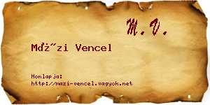 Mázi Vencel névjegykártya